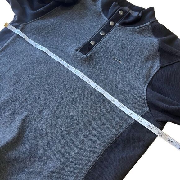 Calvin Klein Mens Pullover 1/4 Button Snap Golf Sweater black Size medium - Picture 13 of 15